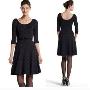 White House Black Market Black Scoop-Neck Fit & Flare Dress